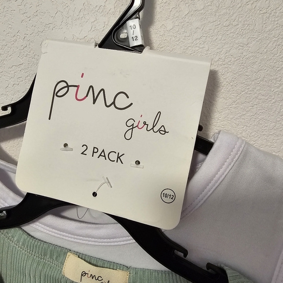 Pinc Girls Green & White Tank Tops Girls Size  10/12 NWT - Picture 8 of 9